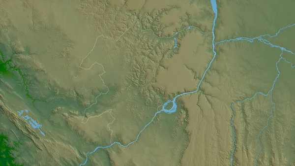 Pool Regionen Kongo Färgade Skuggdata Med Sjöar Och Floder Form — Stockfoto