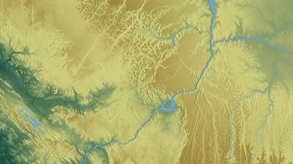 コンゴ共和国の地域のプール 湖や川と色の救済 形状は その国の領域に対して概説 3Dレンダリング — ストック写真