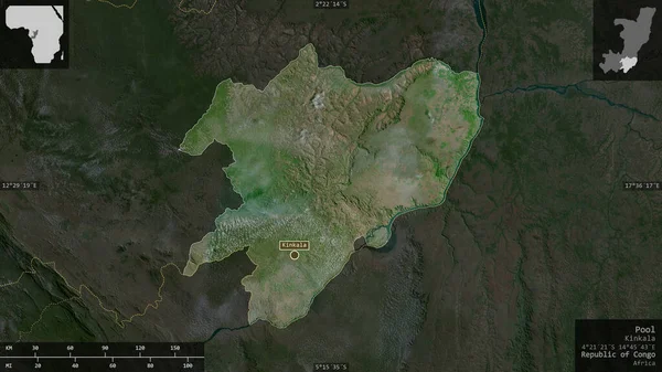 Pool Región República Del Congo Imágenes Satélite Forma Presentada Contra — Foto de Stock