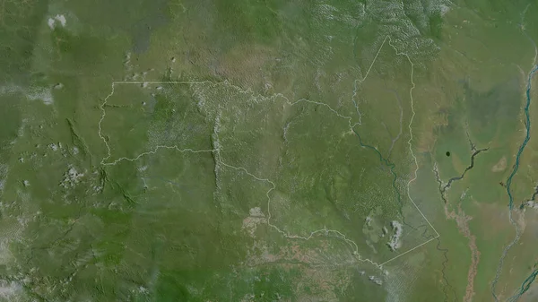 Sangha Regio Van Republiek Congo Satellietbeelden Vorm Geschetst Tegen Zijn — Stockfoto