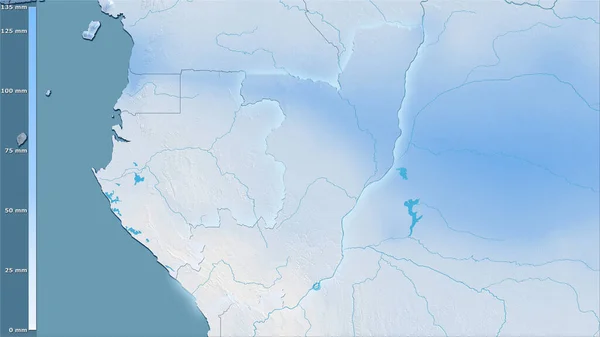 Précipitation Mois Sec Dans Région Congo Brazzaville Dans Projection Stéréographique — Photo