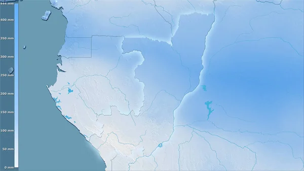 Precipitation Driest Quarter Congo Brazzaville Area Stereographic Projection Legend Raw — Stock Photo, Image