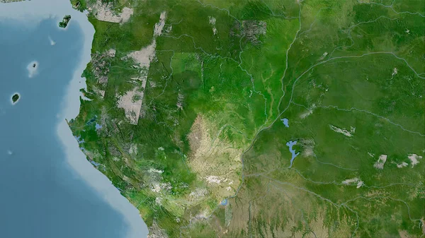 Congo Brazzaville Περιοχή Στο Δορυφόρο Χάρτη Στην Στερεογραφική Προβολή Ακατέργαστη — Φωτογραφία Αρχείου