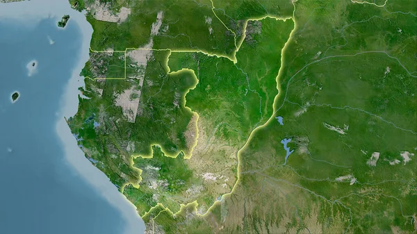 Congo Brazzaville Zona Satélite Mapa Proyección Estereográfica Composición Cruda Capas — Foto de Stock