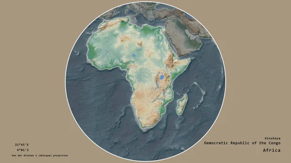 Région Congo Kinshasa Est Centrée Dans Cercle Entourant Son Continent — Photo