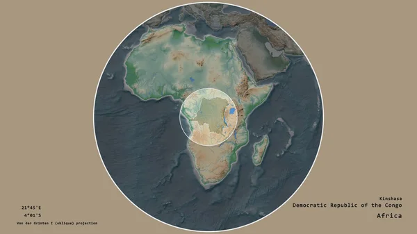 Gebiet Des Kongo Kinshasa Mit Einem Kreis Auf Der Großformatigen — Stockfoto
