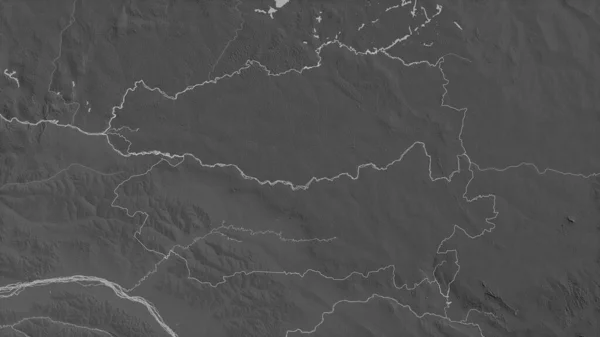 Bas Uele Province Democratic Republic Congo Grayscaled Map Lakes Rivers — Stock Photo, Image