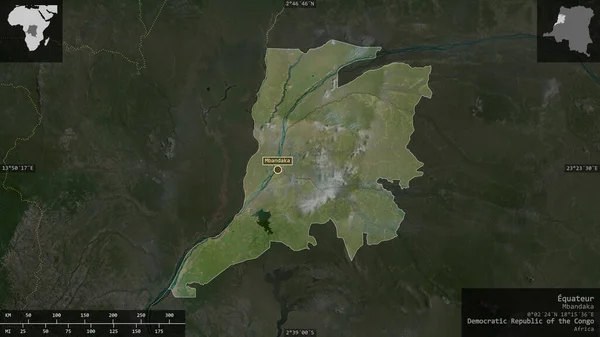 Equateur Επαρχία Λαϊκής Δημοκρατίας Του Κονγκό Δορυφορικές Εικόνες Σχήμα Που — Φωτογραφία Αρχείου
