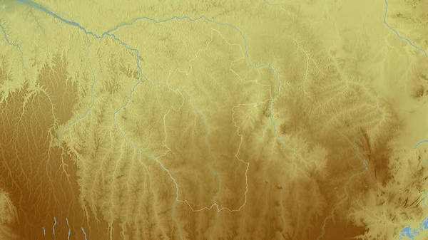 卡赛中部省 五彩斑斓的湖泊和河流 形状与它的国家相对应 3D渲染 — 图库照片