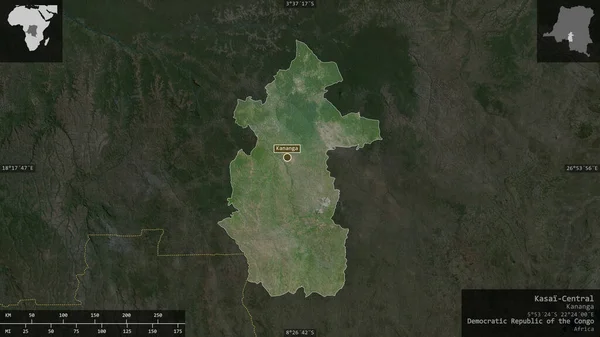 Kasaï Central Province République Démocratique Congo Imagerie Satellite Forme Présentée — Photo