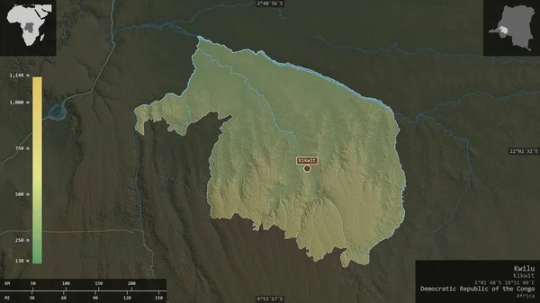 Kwilu Επαρχία Λαϊκής Δημοκρατίας Του Κονγκό Χρωματιστά Δεδομένα Σκίασης Λίμνες — Φωτογραφία Αρχείου