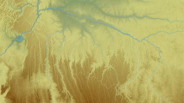 Kwilu Province Democratic Republic Congo 五彩斑斓的湖泊和河流 形状与它的国家相对应 3D渲染 — 图库照片