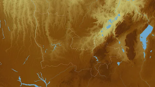Луалаба Провинция Демократической Республики Конго Цветной Рельеф Озерами Реками Форма — стоковое фото