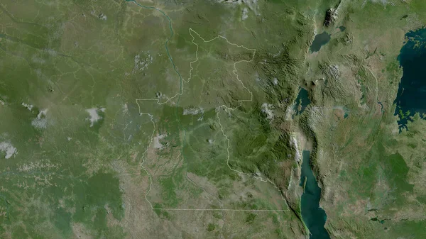 Maniema Provinsen Demokratiska Republiken Kongo Satellitbilder Form Som Skisseras Mot — Stockfoto