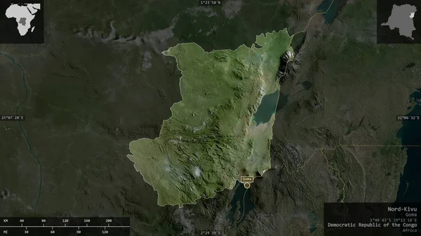 Nord Kivu Provincie Democratische Republiek Congo Satellietbeelden Vorm Gepresenteerd Tegen — Stockfoto