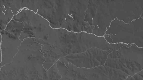 Норд Убанги Провинция Демократическая Республика Конго Карта Масштабе Grayscaled Лаками — стоковое фото