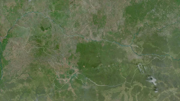 Nord Ubangi Prowincja Demokratycznej Republiki Konga Zdjęcia Satelitarne Kształt Nakreślony — Zdjęcie stockowe