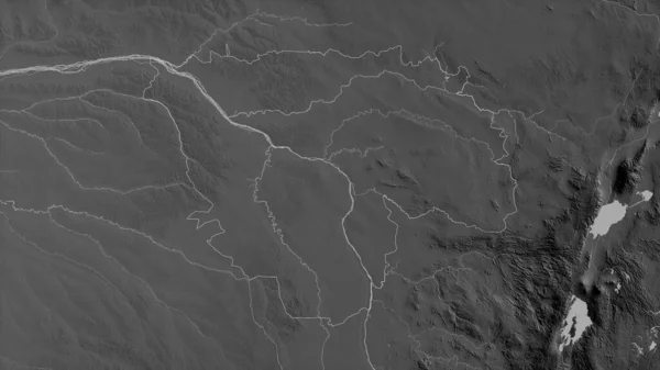 Tshopo Provincia Republica Democrată Congo Hartă Scară Gri Lacuri Râuri — Fotografie, imagine de stoc