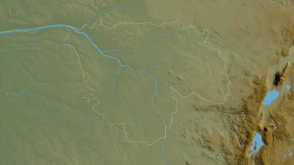 Tshopo Province Democratic Republic Congo Colored Shader Data Lakes Rivers — Stock Photo, Image