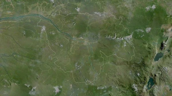 Tshopo Province Democratic Republic Congo 卫星图像 形状与它的国家相对应 3D渲染 — 图库照片