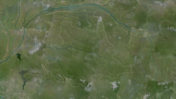 Tshuapa Province Democratic Republic Congo Satellite Imagery Shape Outlined Its — Stock Photo, Image