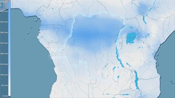 Neerslag Van Droogste Wijk Congo Kinshasa Gebied Stereografische Projectie Met — Stockfoto