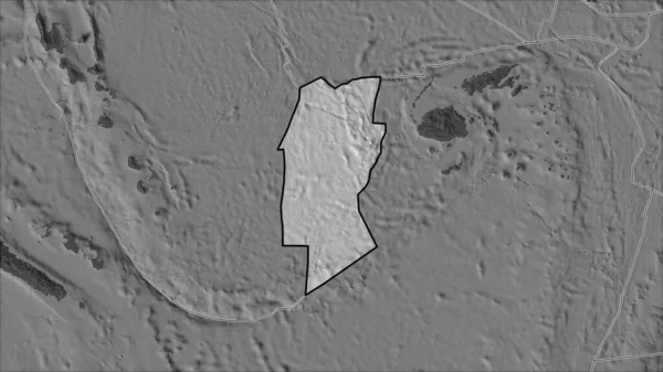 概要隣接する地域の砂漠化によって分離された二階の標高マップ上のコンウェイ リーフ構造プレート ヴァン グリンテンI予測 斜めの変換 — ストック写真