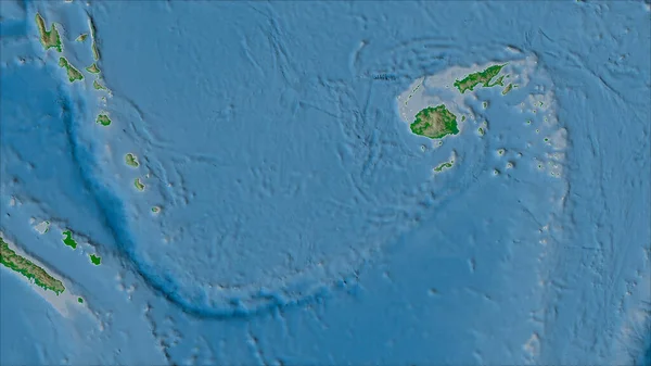 데르그린 지도에 콘웨이 Conway Reef Tectonic Plate 가공하지 윤곽이 — 스톡 사진