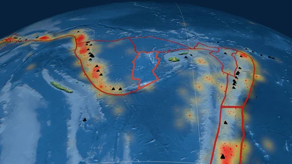 Conway Reef Tektoniska Plattan Beskrivs Jordklotet Färg Fysisk Karta Rendering — Stockfoto