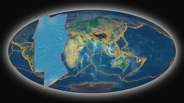 Тектоническая Плита Рифа Конуэй Экструдирована Представлена Глобальной Физической Карте Цвета — стоковое фото