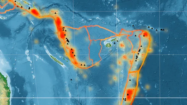 Die Tektonische Platte Des Conway Reef Auf Der Globalen Farbphysikalischen — Stockfoto