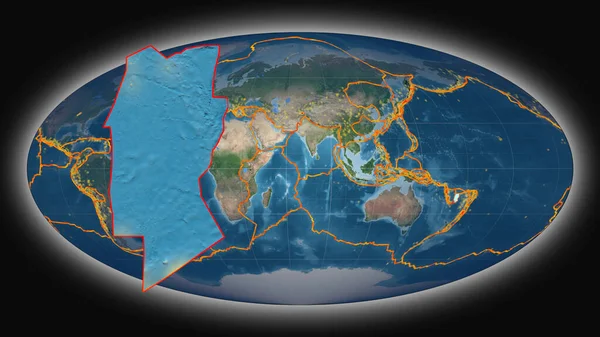 Тектонічна Плита Конвея Рифа Була Витягнута Представлена Проти Глобального Супутникового — стокове фото