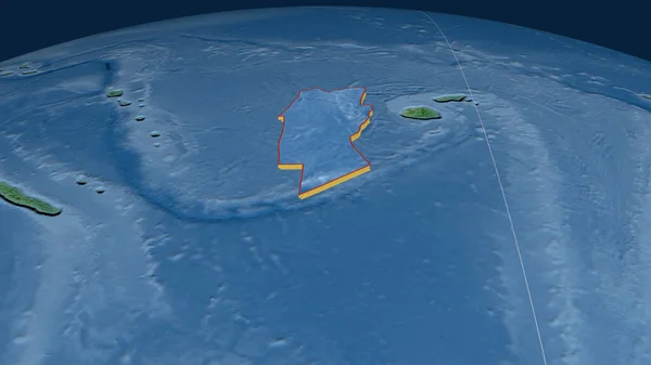 Conway Reef Tectonic Πλάκα Εξωθημένη Στην Υδρόγειο Τοπογραφικός Χάρτης Φυσικής — Φωτογραφία Αρχείου