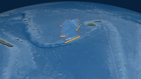 Conway Reef Tektonische Plaat Geëxtrudeerd Aardbol Satellietbeelden Weergave — Stockfoto