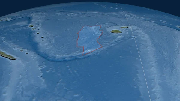 Conway Reef Tektonische Plaat Geschetst Aardbol Satellietbeelden Weergave — Stockfoto