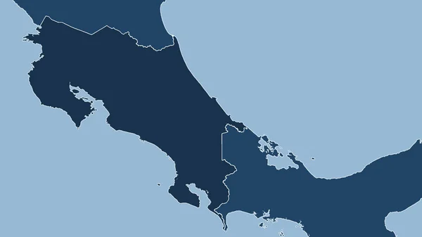 Costa Rica Primer Plano Perspectiva Del País Sin Esbozo Formas — Foto de Stock