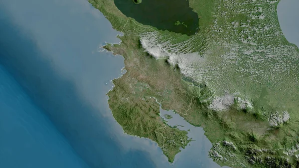 Guanacaste Provincia Costa Rica Imágenes Satélite Forma Delineada Contra Área — Foto de Stock