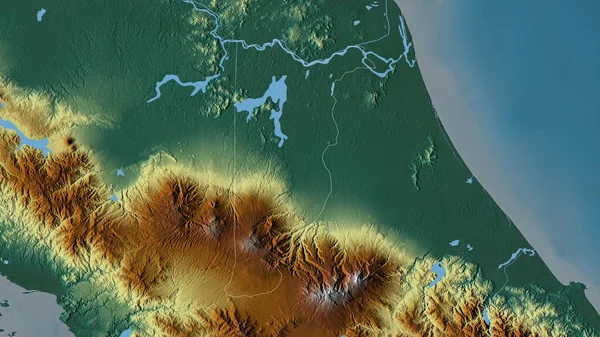 Heredia Provincia Costa Rica Relieve Colores Con Lagos Ríos Forma — Foto de Stock