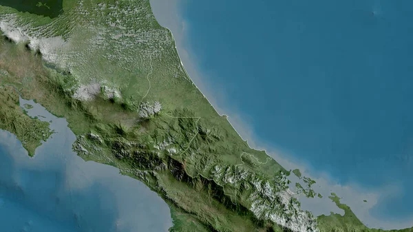 Limón Provincia Costa Rica Imágenes Satélite Forma Delineada Contra Área — Foto de Stock
