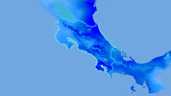 Área Costa Rica Mapa Anual Precipitación Proyección Estereográfica Composición Cruda —  Fotos de Stock