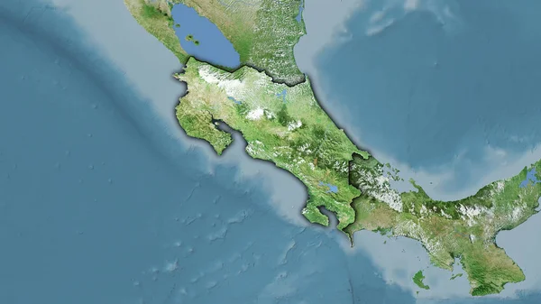 Costa Rica Gebied Satelliet Kaart Stereografische Projectie Ruwe Samenstelling Van — Stockfoto