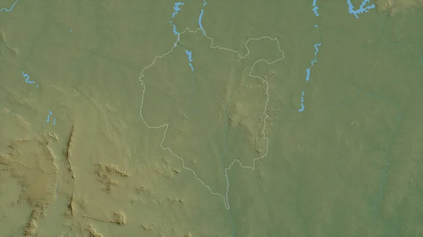 Dengul 科特迪瓦区 湖泊和河流的彩色阴影数据 形状与它的国家相对应 3D渲染 — 图库照片