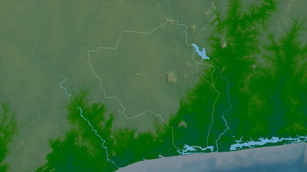 Dżibua Dzielnica Wybrzeża Kości Słoniowej Kolorowe Dane Zacienienia Jeziorami Rzekami — Zdjęcie stockowe
