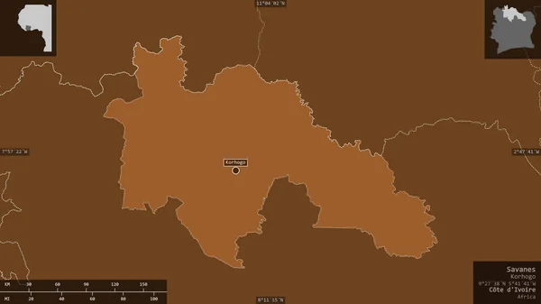 Savanes Bezirk Côte Ivoire Gemusterte Körper Mit Seen Und Flüssen — Stockfoto