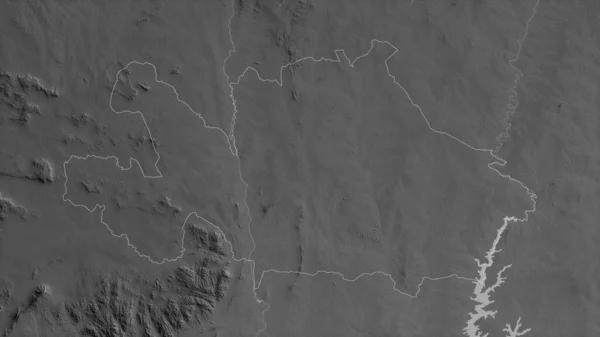 ウボバ ディヴォワールの地区 湖や川とグレースケールの地図 形状は その国の領域に対して概説 3Dレンダリング — ストック写真