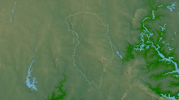 Zanzan Distriktet Elfenbenskusten Färgade Skuggdata Med Sjöar Och Floder Form — Stockfoto