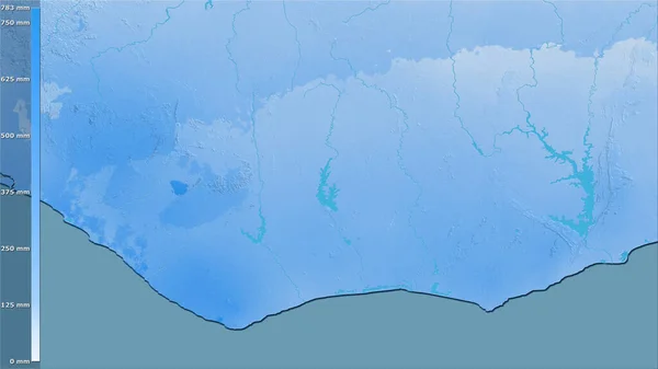 Precipitación Del Cuarto Más Cálido Dentro Zona Costa Marfil Proyección —  Fotos de Stock
