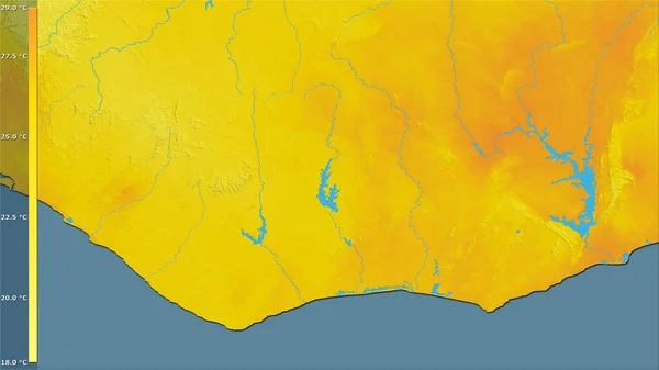 Temperatura Media Del Cuarto Más Cálido Zona Costa Marfil Proyección — Foto de Stock