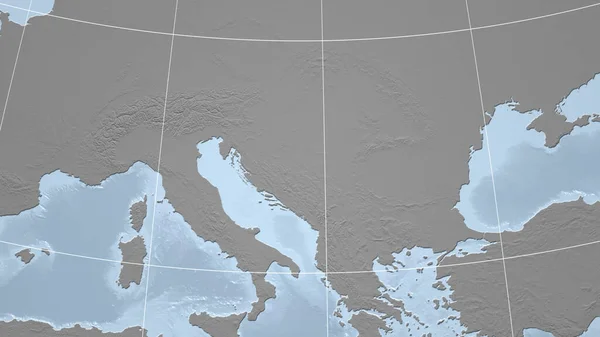 Chorwacja Sąsiedztwo Odległa Perspektywa Bez Zarysu Mapa Elewacji Skali Szarej — Zdjęcie stockowe