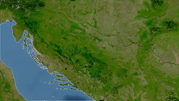 Kroatien Nahaufnahme Des Landes Keine Umrisse Satellitenbilder — Stockfoto